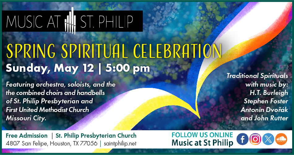 Spring Spiritual Celebration Concert on May 12 at 5 pm